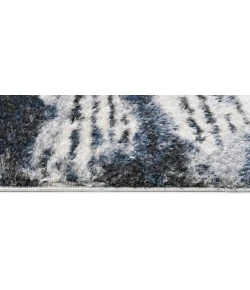 Central Oriental Pulse Beige/Blue Abstract 7ft.10in. x 9ft.10in. Rect. Rug