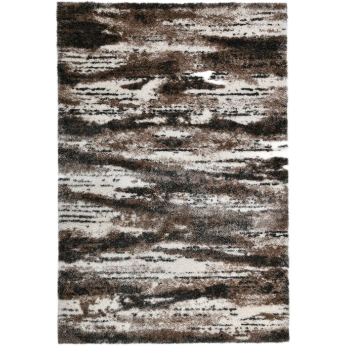Central Oriental Pulse Beige/Dark Vison Abstract 5ft.3in. x 7ft.3in. Rect. Rug