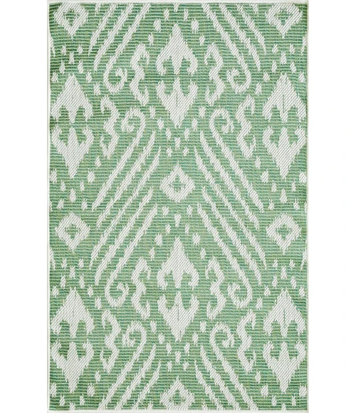 Loomaknoti Breyleigh Calitrah Green/Cream EB005 3 ft. X 5 ft. Rectangle Rug