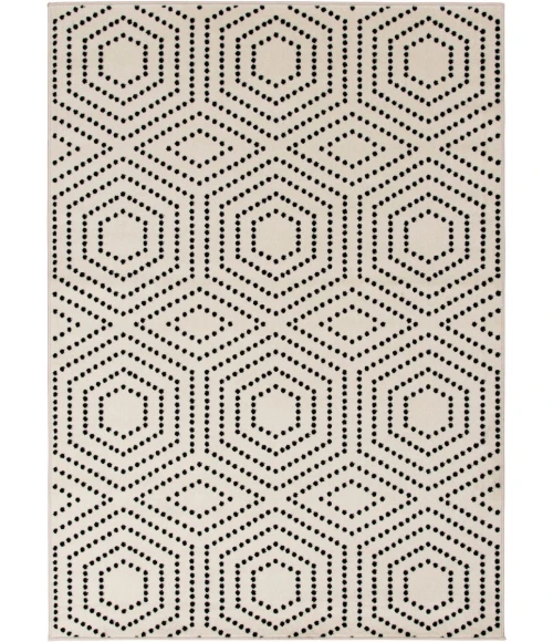 Loomaknoti Tecopa Kaharie White/Black ETR21WBK55 5 ft. X 7 ft. 3 in. Rectangle Rug