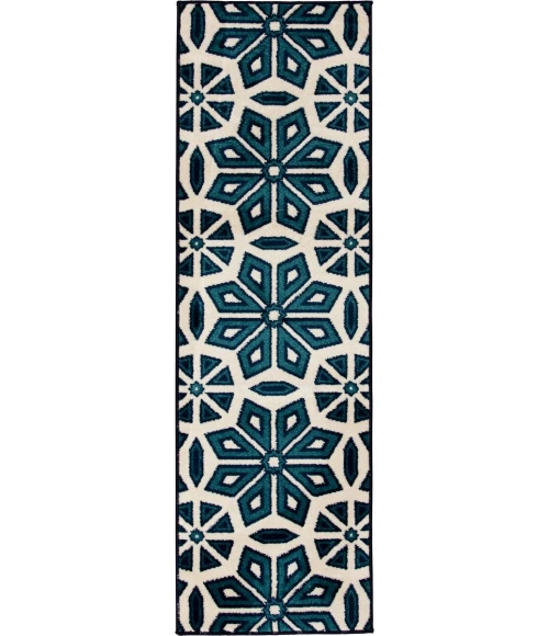 Loomaknoti Tecopa Vensley Blue/White ETR14BWH12 2 ft.  X 6 ft. 7” Rectangle Rug