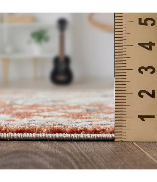 Loomaknoti Malanie Charler Red/Beige EM002 4 ft. X 6 ft. Rectangle Rug