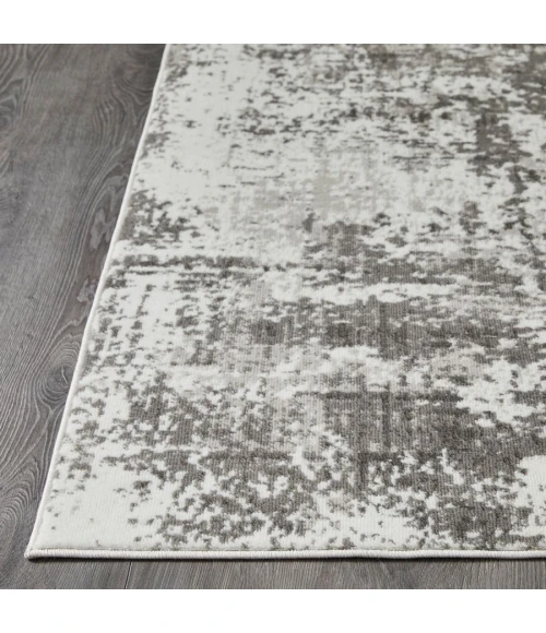 Loomaknoti Rhane Alenzi Gray/Cream ER011 6 ft. 7” X 9 ft. 2” Rectangle Rug