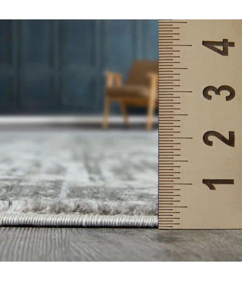 Loomaknoti Rhane Afrey Gray/Cream ER008 7 ft. 10 in. X 9 ft. 10 in. Rectangle Rug