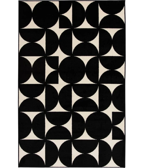 Loomaknoti Tecopa Sevella Black/White ETR07BLW85 9 ft. 10 in. X 12 ft. 10 in. Rectangle Rug