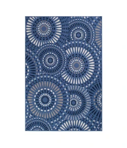 Central Oriental Tribut Lizbeth Bl/Iv Area Rug 5 ft. X 7 ft. 3 in. Rectangle