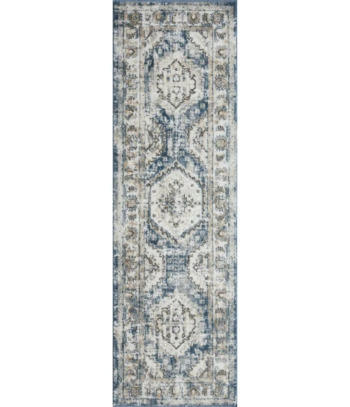 Loomaknoti Kehleigh Auborn Blue/Cream EK011 2 ft. X 6 ft. 7 in. Rectangle Rug