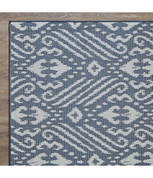 Loomaknoti Breyleigh Calitrah Blue/Cream EB005 3 ft. X 5 ft. Rectangle Rug