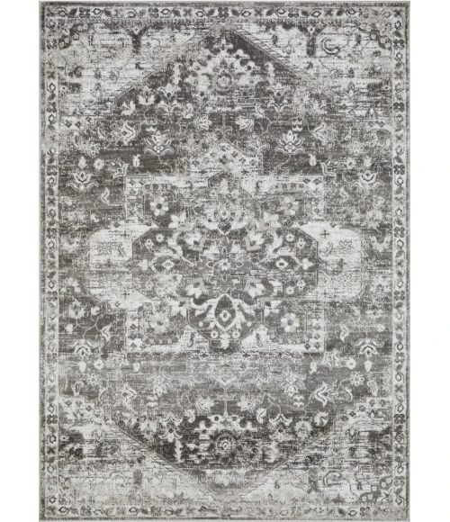 Loomaknoti Rhane Alemern Gray/Cream ER019 3 ft. 3” X 5 ft. 3” Rectangle Rug