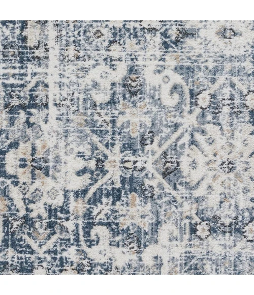 Loomaknoti Kehleigh Azbailie Blue/Cream EK015 2 ft. X 6 ft. 7 in. Rectangle Rug