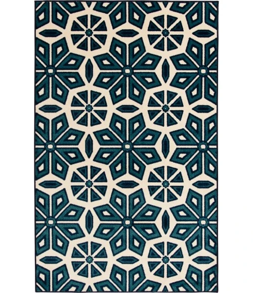Loomaknoti Tecopa Vensley Blue/White ETR14BWH85 9 ft. 10 in. X 12 ft. 10 in. Rectangle Rug