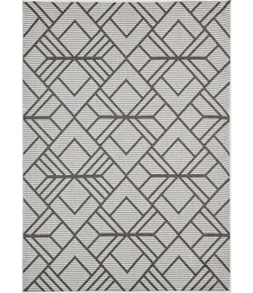 Loomaknoti Breyleigh Charske Cream/Gray EB002 5 ft. 3 in. X 7 ft. 3 in. Rectangle Rug
