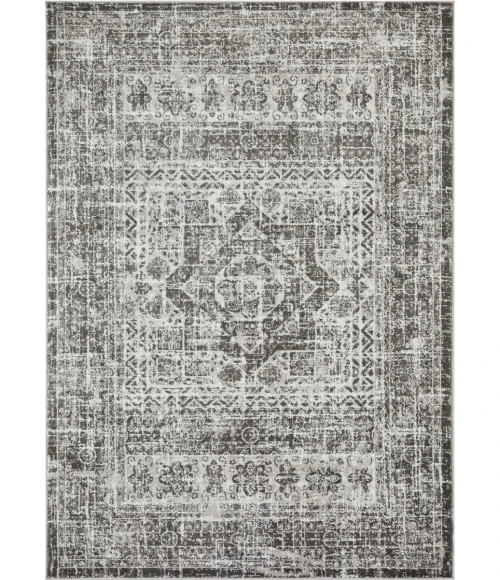 Loomaknoti Rhane Aberd Gray/Cream ER007 5 ft. 3” X 7 ft. 3” Rectangle Rug