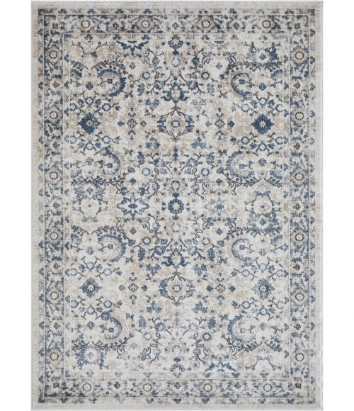 Loomaknoti Kehleigh Otindas Cream/Blue EK010 3 ft. 3 in. X 5 ft. 3 in. Rectangle Rug