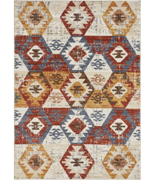 Loomaknoti Alsbrooke Bradin Cream/Orange EA003 4 ft. X 6 ft. Rectangle Rug