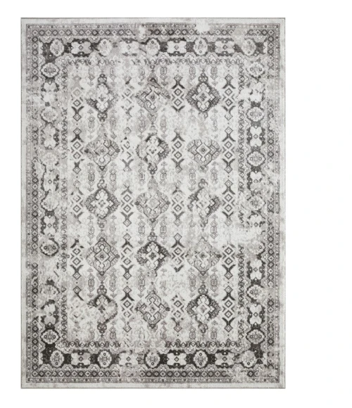 Loomaknoti Rhane Almurz Gray/Cream ER013 6 ft. 7” X 9 ft. 2” Rectangle Rug