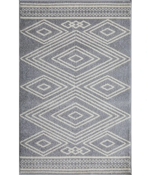 Loomaknoti Kissandrah Bayrend Gray/Cream EKI005 3 ft. 3 in. X 5 ft. 3 in. Rectangle Rug