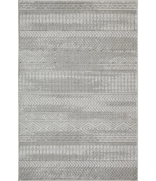 Loomaknoti Breyleigh Canderz Cream/Gray EB008 4 ft. X 6 ft. Rectangle Rug