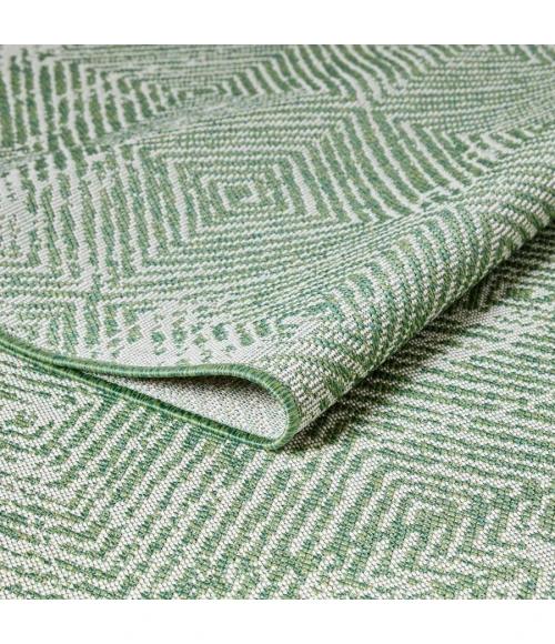Loomaknoti Breyleigh Carzon Cream/Green EB003 4 ft. X 6 ft. Rectangle Rug