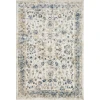 Loomaknoti Kehleigh Adrean Cream/Blue EK008 4 ft. X 6 ft. Rectangle Rug
