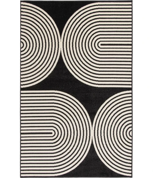 Loomaknoti Tecopa Milburm Black/White ETR05BLW60 6 ft. 7” X 9 ft. 2” Rectangle Rug