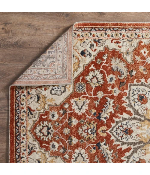 Loomaknoti Malanie Charler Red/Beige EM002 4 ft. X 6 ft. Rectangle Rug