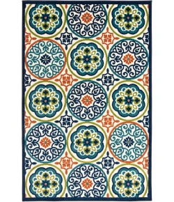 Loomaknoti Tecopa Nerleno Blue/Orange ETR01MI55 5 ft. 3 in. X 7 ft. 3 in. Rectangle Rug