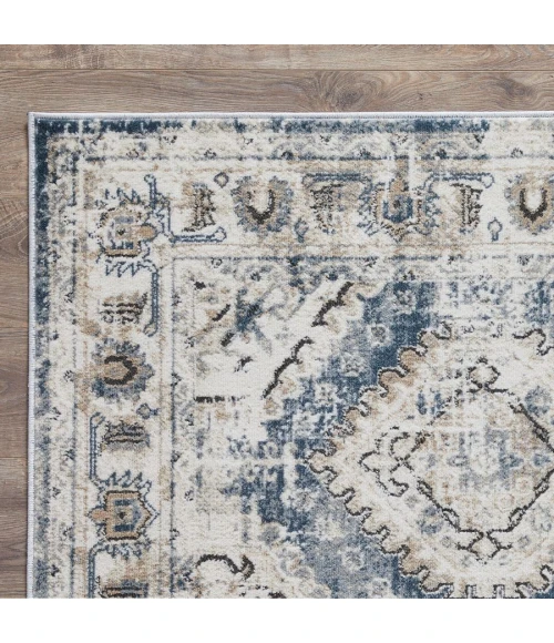 Loomaknoti Kehleigh Auborn Blue/Cream EK011 2 ft. X 3 ft. Rectangle Rug