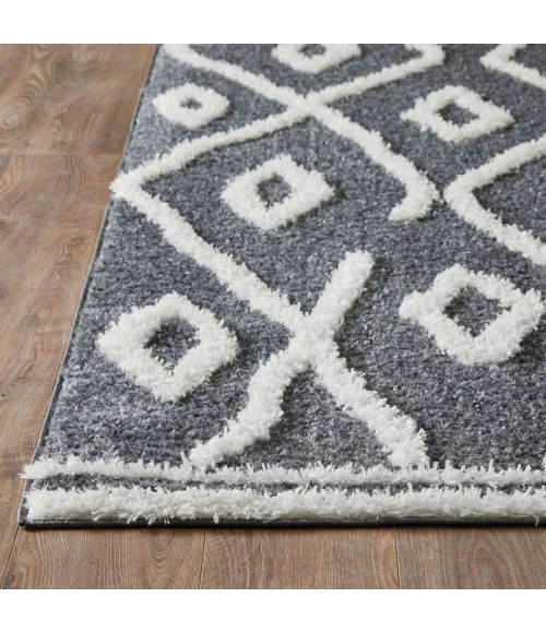 Loomaknoti Vemoa Avonako Blue/Cream EV003 2 ft.  X 6 ft. 7” Rectangle Rug