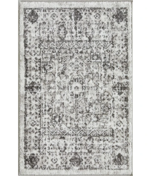 Loomaknoti Rhane Aleckan Gray/Cream ER015 2 ft.  X 3 ft.  Rectangle Rug