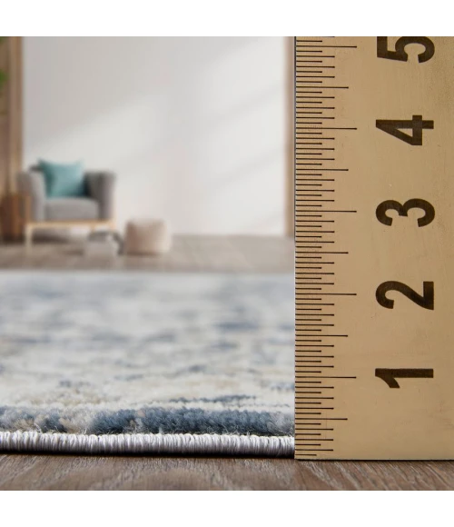 Loomaknoti Kehleigh Oviel Blue/Cream EK013 2 ft. X 3 ft. Rectangle Rug