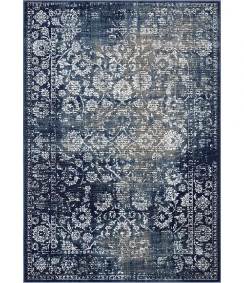 Loomaknoti Aysal Alazah Blue/Cream EAY001 3 ft. 3 in. X 5 ft. 3 in. Rectangle Rug
