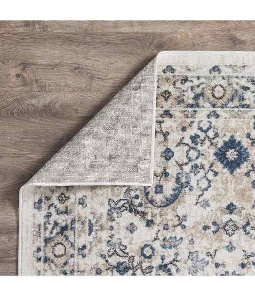 Loomaknoti Kehleigh Otindas Cream/Blue EK010 2 ft. X 6 ft. 7 in. Rectangle Rug