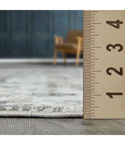 Loomaknoti Rhane Alemern Gray/Cream ER019 3 ft. 3” X 5 ft. 3” Rectangle Rug