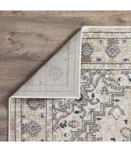 Loomaknoti Kehleigh Avalie Cream/Beige EK017 5 ft. 3 in. X 7 ft. 3 in. Rectangle Rug