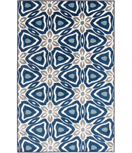 Loomaknoti Tecopa Kerin Blue/White ETR02BWH65 7 ft. 10 in. X 9 ft. 10 in. Rectangle Rug