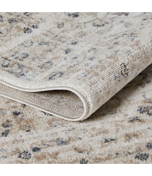 Loomaknoti Kehleigh Oviel Cream/Blue EK013 6 ft. 7 in. X 9 ft. 2 in. Rectangle Rug