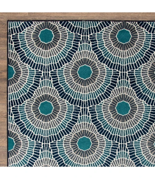 Loomaknoti Tecopa Ferley Blue/Green ETR04GB08 2 ft.  X 3 ft.  Rectangle Rug