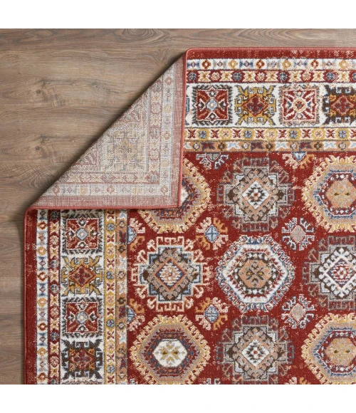 Loomaknoti Alsbrooke Delary Orange/Cream EA005 9 ft. 10 in. X 12 ft. 10 in. Rectangle Rug