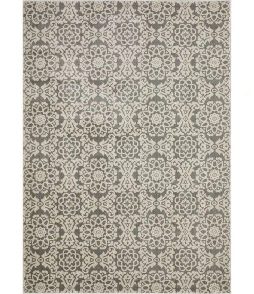 Loomaknoti Celena Alizia Cream/Blue EC002 6 ft. 7 in. X 9 ft. 2 in. Rectangle Rug