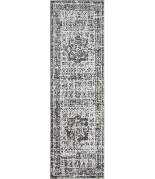 Loomaknoti Rhane Andallie Gray/Cream ER016 2 ft.  X 6 ft. 7” Rectangle Rug