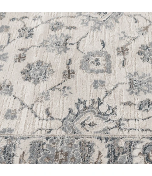 Central Oriental Erin & Ben _ Rooted Champagne/Sky Blue  Floral 7ft.10 x 9ft.10in. Rect. Rug