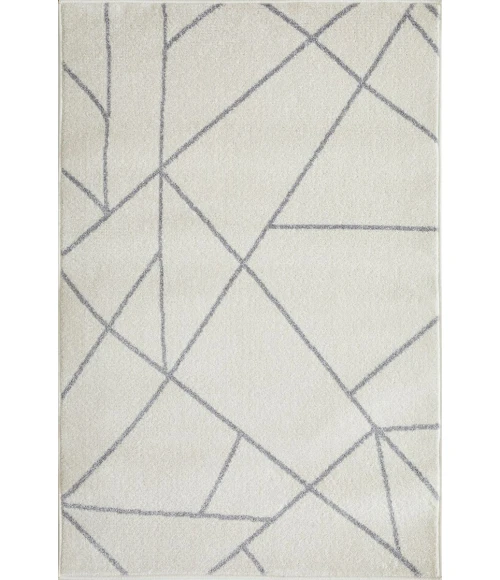 Loomaknoti Kissandrah Bixelm Cream/Gray EKI002 3 ft. 3 in. X 5 ft. 3 in. Rectangle Rug