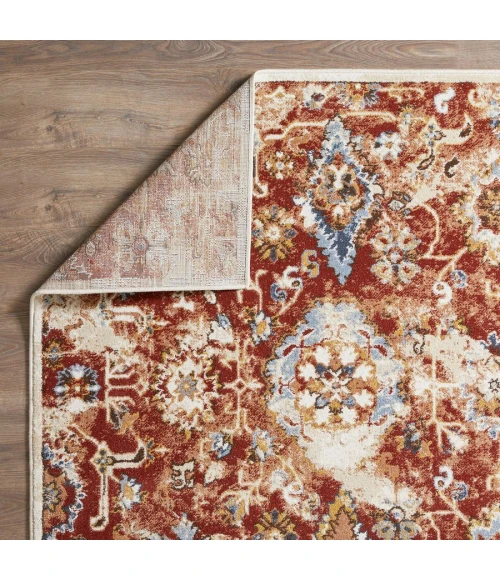 Loomaknoti Alsbrooke Amibell Orange/Red EA002 7 ft. 10 in. X 9 ft. 10 in. Rectangle Rug
