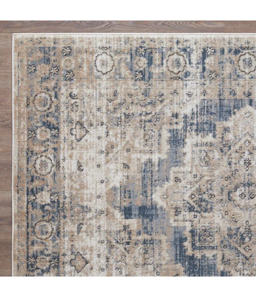 Loomaknoti Kehleigh Alarik Blue/Cream EK005 7 ft. 10 in. X 9 ft. 10 in. Rectangle Rug