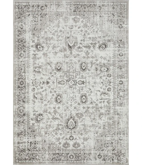 Loomaknoti Rhane Allory Gray/Cream ER014 5 ft. 3” X 7 ft. 3” Rectangle Rug