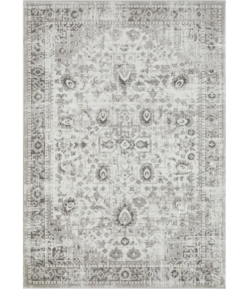 Loomaknoti Rhane Allory Gray/Cream ER014 3 ft. 3” X 5 ft. 3” Rectangle Rug