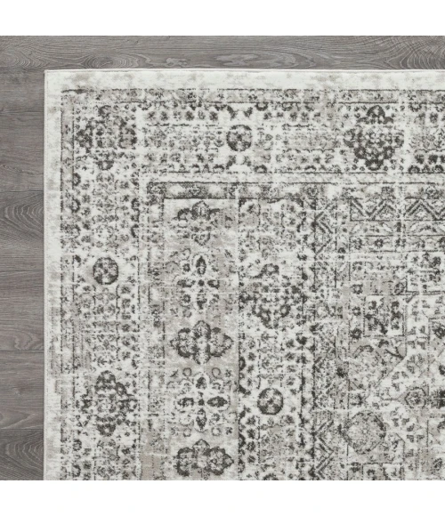 Loomaknoti Rhane Aleckan Gray/Cream ER015 2 ft.  X 3 ft.  Rectangle Rug