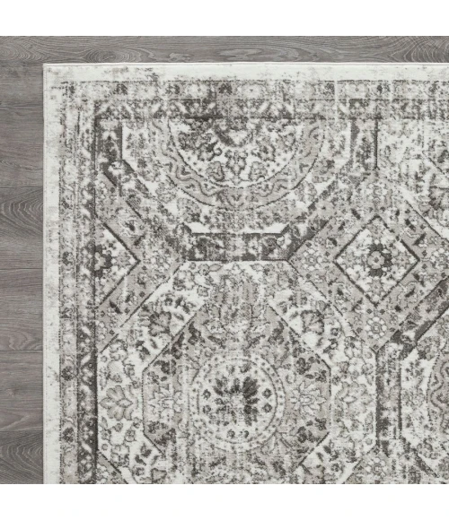 Loomaknoti Rhane Alvezi Gray/Cream ER017 9 ft. 10 in. X 12 ft. 10 in. Rectangle Rug
