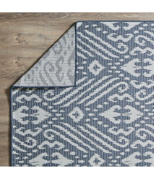 Loomaknoti Breyleigh Calitrah Blue/Cream EB005 3 ft. X 5 ft. Rectangle Rug